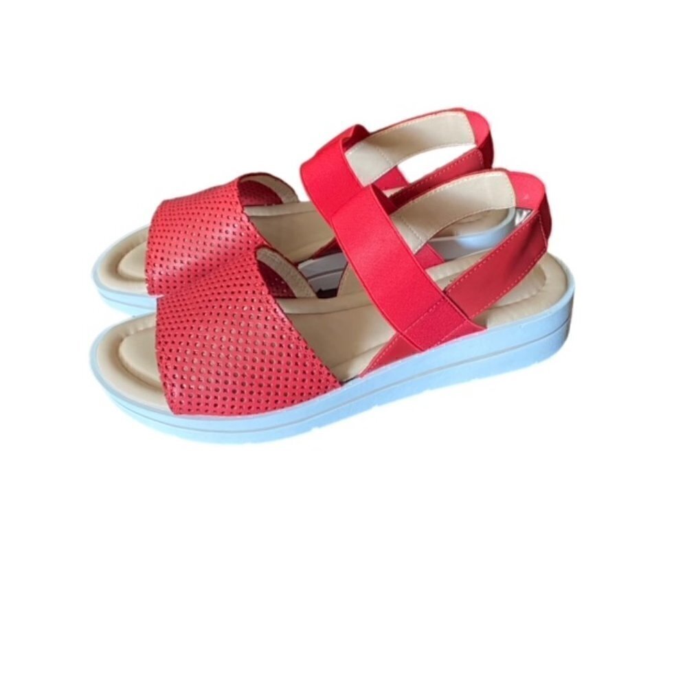 Spring Step Red Travel Flat Sandal 40